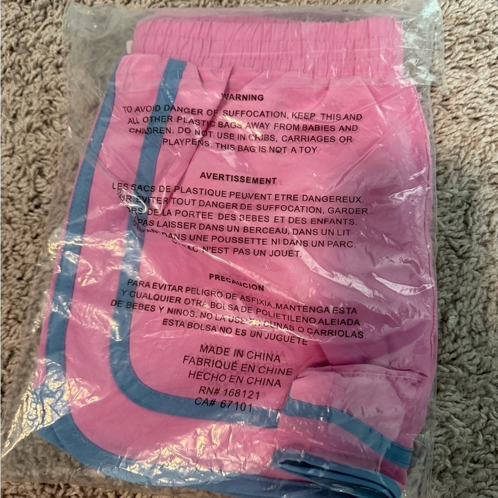 Girls Champion Pink and Blue Women's Shorts - Picture 3 of 3